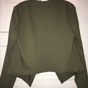 Army green crop blazer.